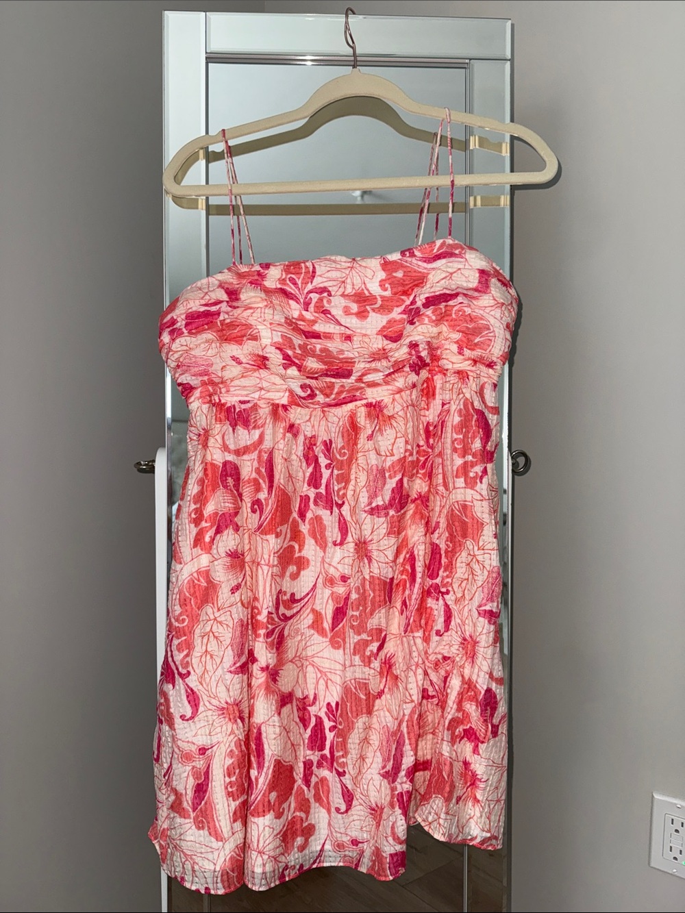 Express Pink Floral Spaghetti-Strap Mini Dress